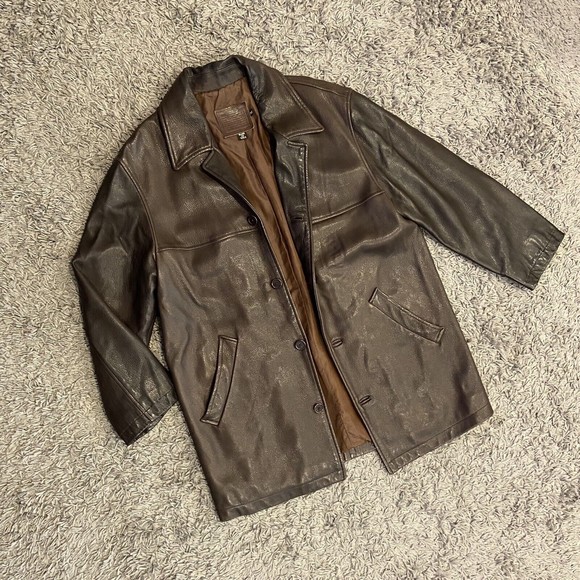 Coach Brown Leather Jacket - Picture 1 of 16